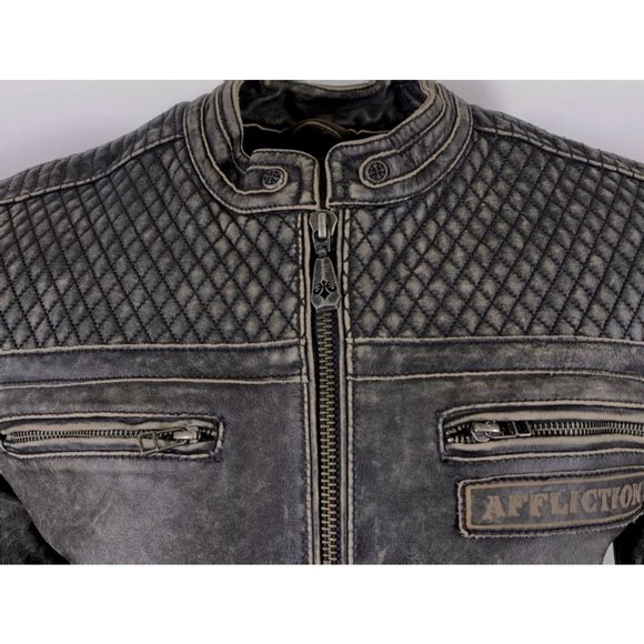 AFFLICTION Men's Jacket ONYX BLADE LEATHER JACKET - Picture 9 of 11